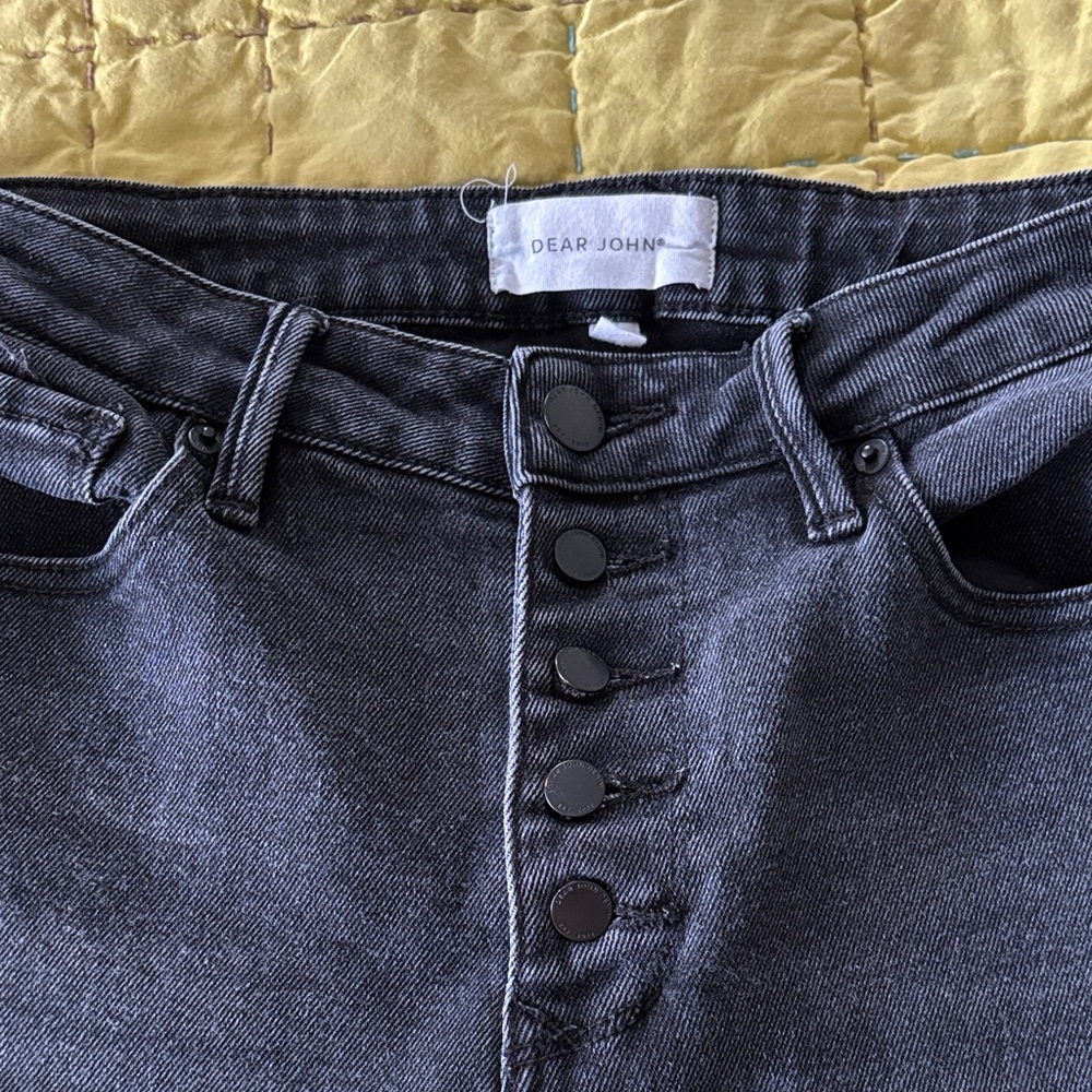 Dear John Charcoal Button-Fly Jeans